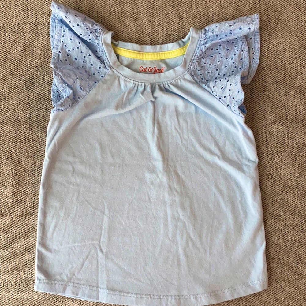 Cat & Jack Eyelet Sleeve Top